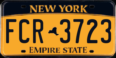 NY license plate FCR3723