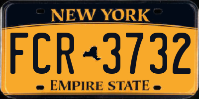 NY license plate FCR3732