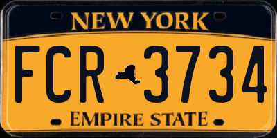 NY license plate FCR3734