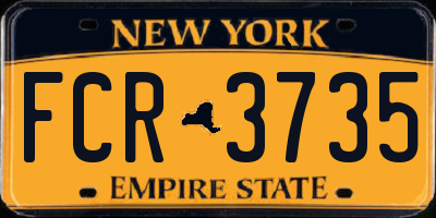 NY license plate FCR3735