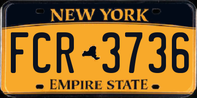 NY license plate FCR3736