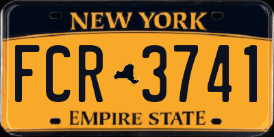 NY license plate FCR3741