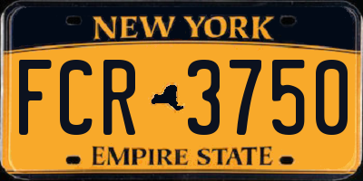 NY license plate FCR3750