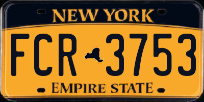 NY license plate FCR3753