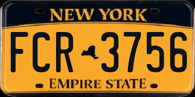 NY license plate FCR3756
