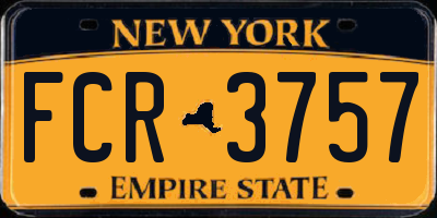 NY license plate FCR3757