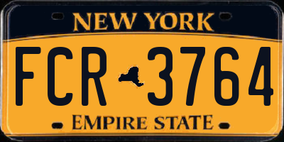 NY license plate FCR3764