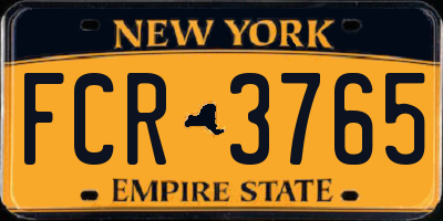 NY license plate FCR3765