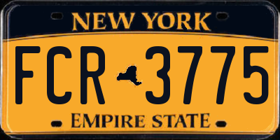 NY license plate FCR3775