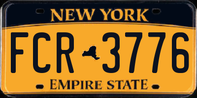 NY license plate FCR3776