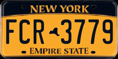 NY license plate FCR3779
