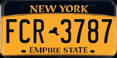 NY license plate FCR3787