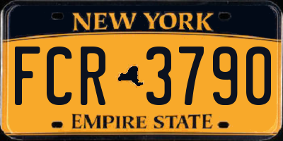 NY license plate FCR3790