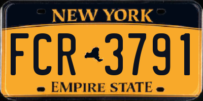 NY license plate FCR3791