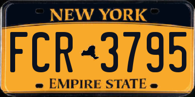 NY license plate FCR3795