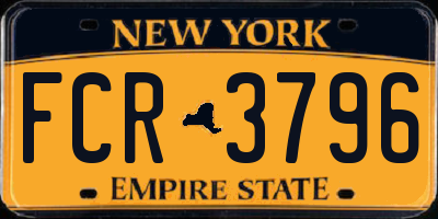 NY license plate FCR3796