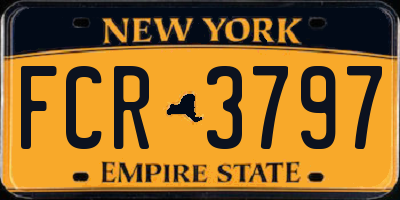 NY license plate FCR3797