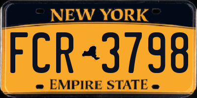 NY license plate FCR3798