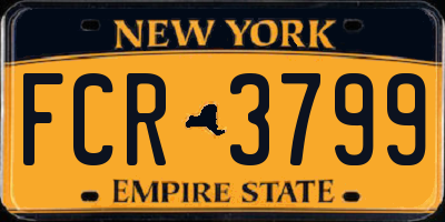 NY license plate FCR3799