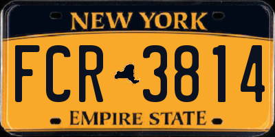 NY license plate FCR3814