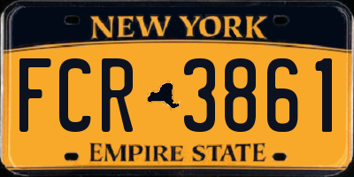 NY license plate FCR3861