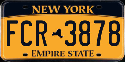 NY license plate FCR3878