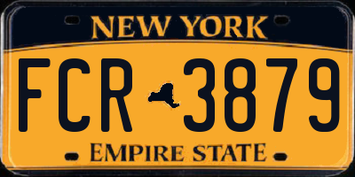 NY license plate FCR3879