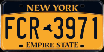 NY license plate FCR3971