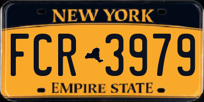 NY license plate FCR3979