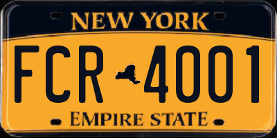 NY license plate FCR4001
