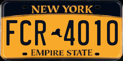 NY license plate FCR4010