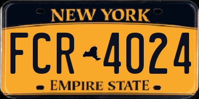 NY license plate FCR4024