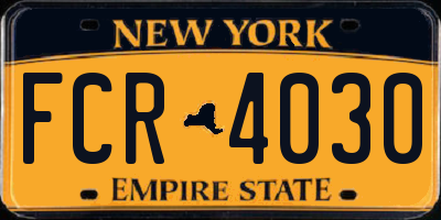 NY license plate FCR4030