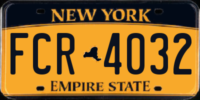 NY license plate FCR4032