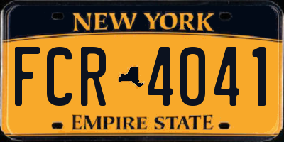NY license plate FCR4041
