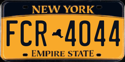 NY license plate FCR4044