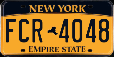NY license plate FCR4048