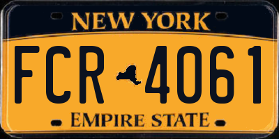 NY license plate FCR4061