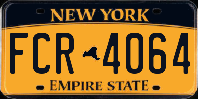 NY license plate FCR4064