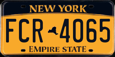 NY license plate FCR4065