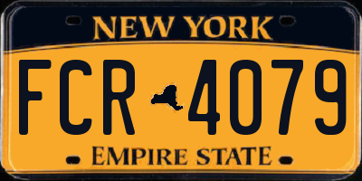 NY license plate FCR4079