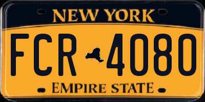 NY license plate FCR4080