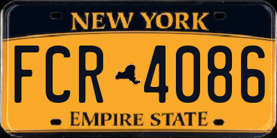 NY license plate FCR4086