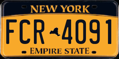 NY license plate FCR4091