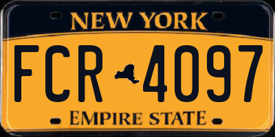 NY license plate FCR4097
