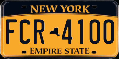 NY license plate FCR4100