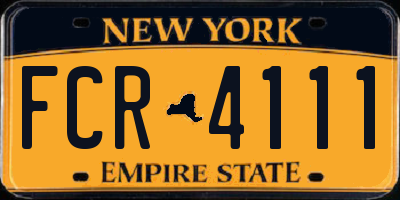 NY license plate FCR4111
