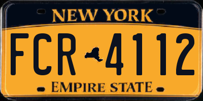 NY license plate FCR4112