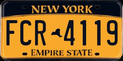 NY license plate FCR4119
