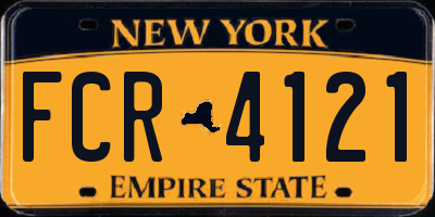 NY license plate FCR4121